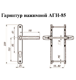 Комплект ручек ЛДМ АГН-85.25.67-75 RAL6005 зеленый с пружин. м/о 85 "под пальчики" 